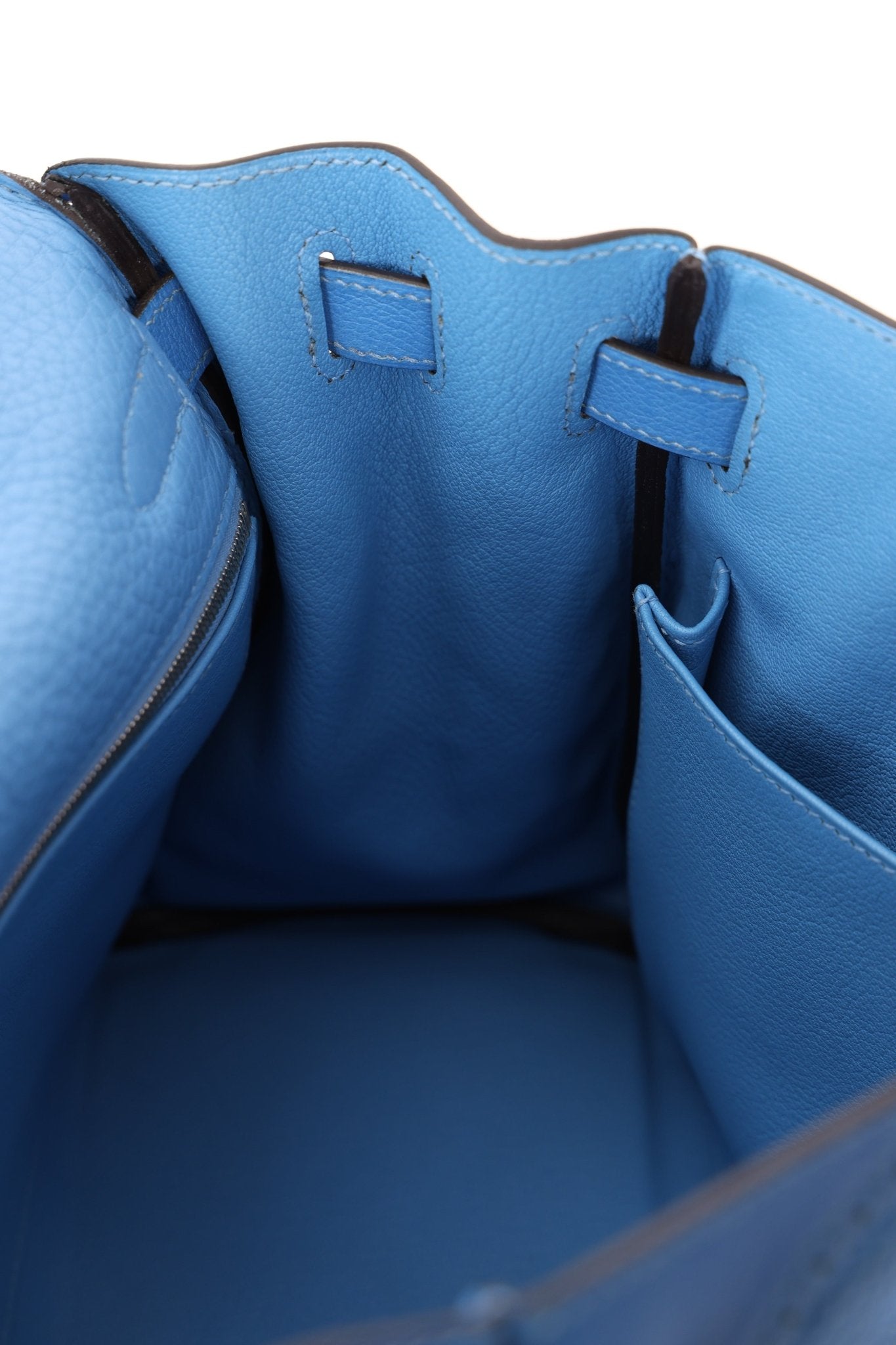 Limited Edition Hermès 2015 Bleu Paradise Clemence and Evercolor Ghillies Kelly 32 Retourne PHW - FashioNica