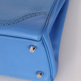 Limited Edition Hermès 2015 Bleu Paradise Clemence and Evercolor Ghillies Kelly 32 Retourne PHW - FashioNica