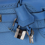 Limited Edition Hermès 2015 Bleu Paradise Clemence and Evercolor Ghillies Kelly 32 Retourne PHW - FashioNica