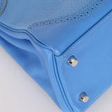 Limited Edition Hermès 2015 Bleu Paradise Clemence and Evercolor Ghillies Kelly 32 Retourne PHW - FashioNica