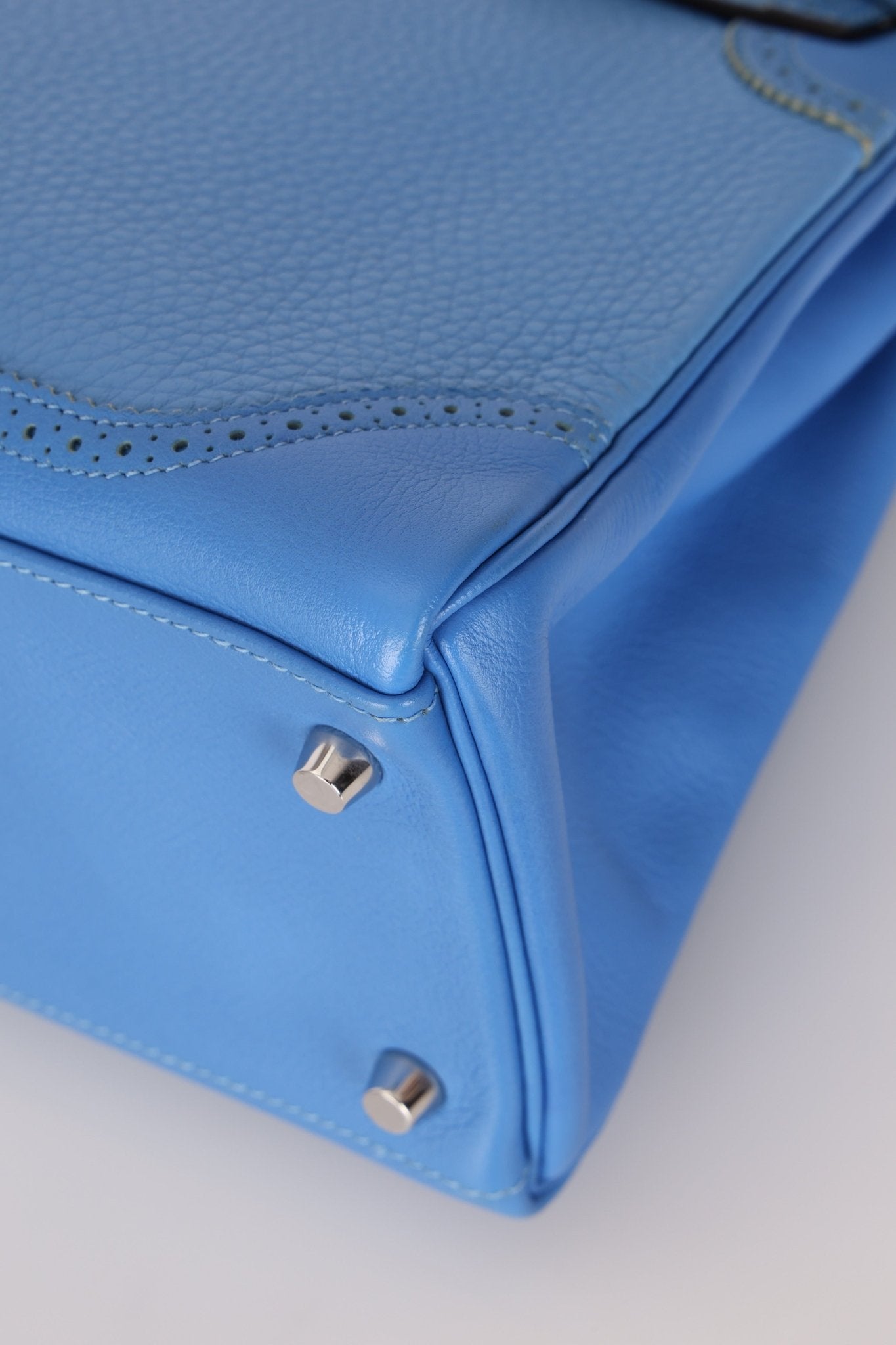 Limited Edition Hermès 2015 Bleu Paradise Clemence and Evercolor Ghillies Kelly 32 Retourne PHW - FashioNica
