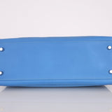Limited Edition Hermès 2015 Bleu Paradise Clemence and Evercolor Ghillies Kelly 32 Retourne PHW - FashioNica