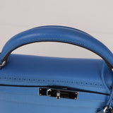 Limited Edition Hermès 2015 Bleu Paradise Clemence and Evercolor Ghillies Kelly 32 Retourne PHW - FashioNica