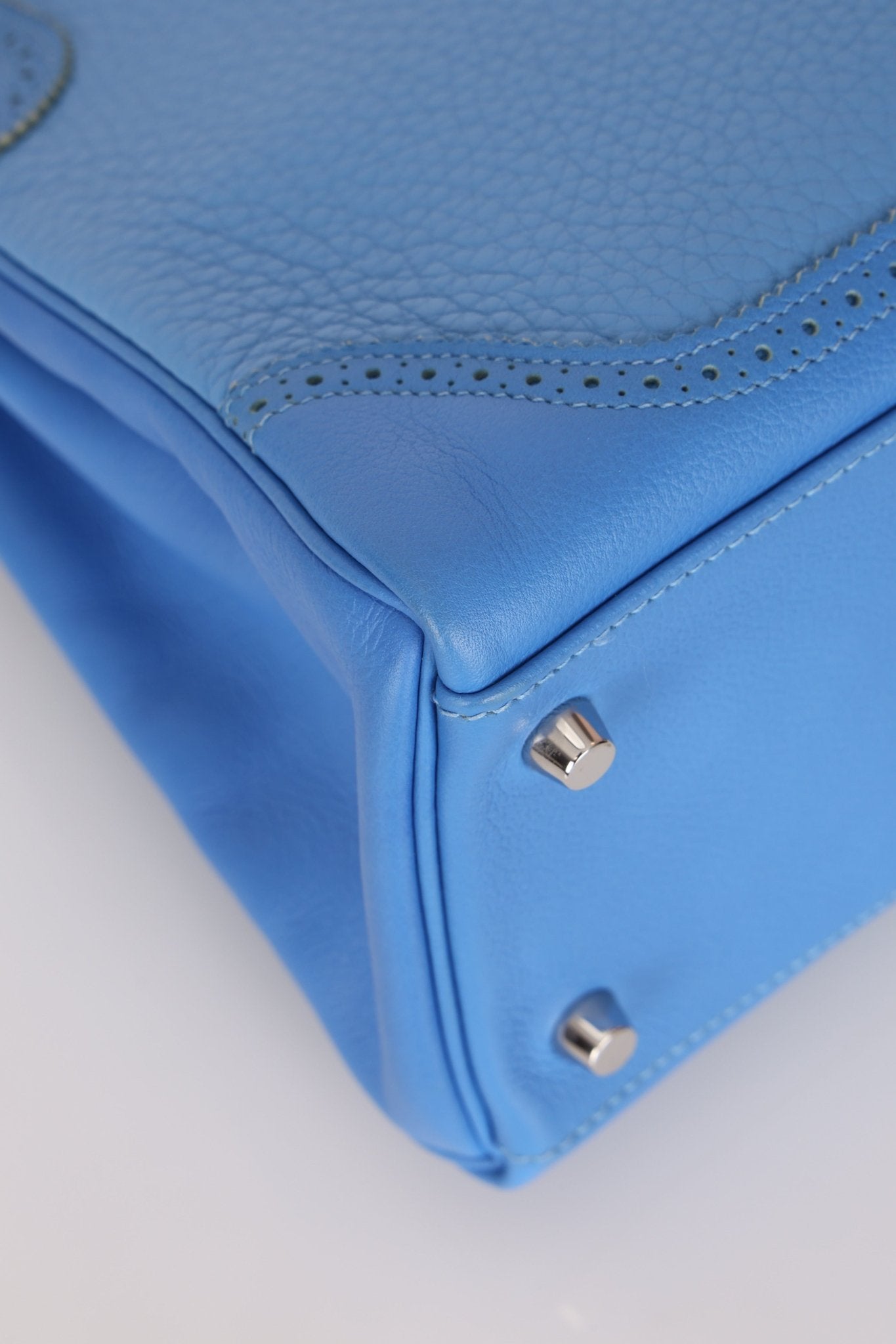 Limited Edition Hermès 2015 Bleu Paradise Clemence and Evercolor Ghillies Kelly 32 Retourne PHW - FashioNica