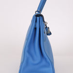 Limited Edition Hermès 2015 Bleu Paradise Clemence and Evercolor Ghillies Kelly 32 Retourne PHW - FashioNica