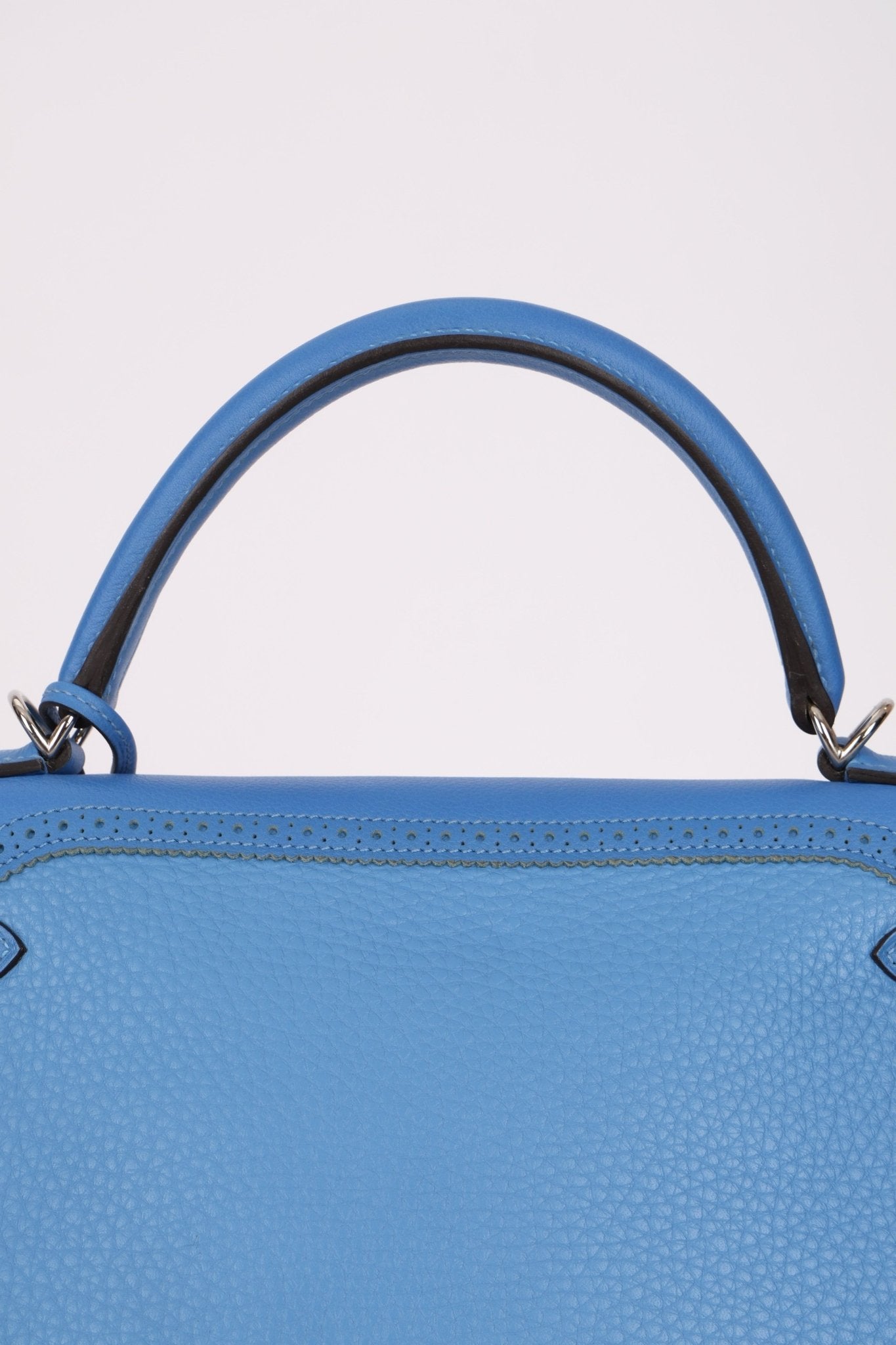 Limited Edition Hermès 2015 Bleu Paradise Clemence and Evercolor Ghillies Kelly 32 Retourne PHW - FashioNica