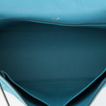 Limited Edition Hermès 2015 Turquoise Togo & Swift Ghillies Kelly 32 PHW - FashioNica