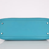 Limited Edition Hermès 2015 Turquoise Togo & Swift Ghillies Kelly 32 PHW - FashioNica