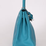 Limited Edition Hermès 2015 Turquoise Togo & Swift Ghillies Kelly 32 PHW - FashioNica