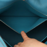 Limited Edition Hermès 2015 Turquoise Togo & Swift Ghillies Kelly 32 PHW - FashioNica