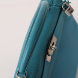 Limited Edition Hermès 2015 Turquoise Togo & Swift Ghillies Kelly 32 PHW - FashioNica