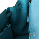 Limited Edition Hermès 2015 Turquoise Togo & Swift Ghillies Kelly 32 PHW - FashioNica