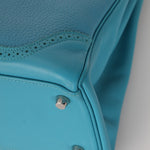 Limited Edition Hermès 2015 Turquoise Togo & Swift Ghillies Kelly 32 PHW - FashioNica