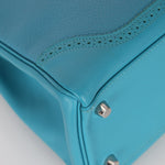 Limited Edition Hermès 2015 Turquoise Togo & Swift Ghillies Kelly 32 PHW - FashioNica