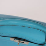 Limited Edition Hermès 2015 Turquoise Togo & Swift Ghillies Kelly 32 PHW - FashioNica