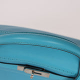 Limited Edition Hermès 2015 Turquoise Togo & Swift Ghillies Kelly 32 PHW - FashioNica