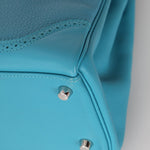 Limited Edition Hermès 2015 Turquoise Togo & Swift Ghillies Kelly 32 PHW - FashioNica