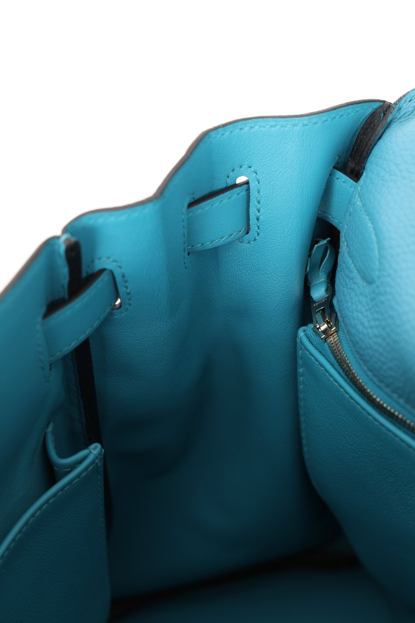 Limited Edition Hermès 2015 Turquoise Togo & Swift Ghillies Kelly 32 PHW - FashioNica