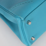 Limited Edition Hermès 2015 Turquoise Togo & Swift Ghillies Kelly 32 PHW - FashioNica