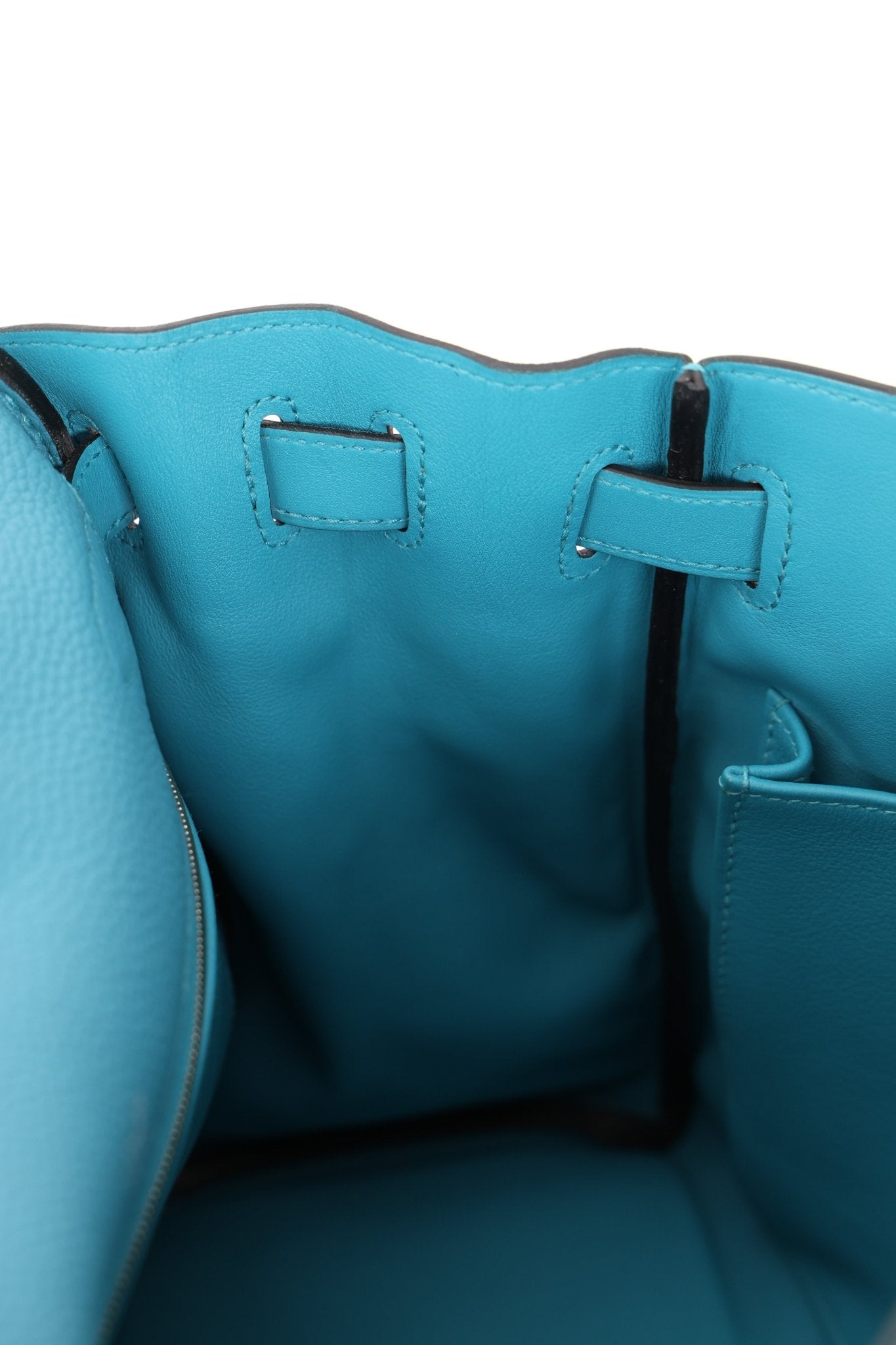 Limited Edition Hermès 2015 Turquoise Togo & Swift Ghillies Kelly 32 PHW - FashioNica