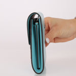 Limited Edition Hermès 2016 Bleu Atoll Tadelakt Karang Lizard Constance Short Wallet - FashioNica