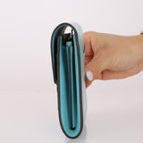 Limited Edition Hermès 2016 Bleu Atoll Tadelakt Karang Lizard Constance Short Wallet - FashioNica