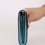 Limited Edition Hermès 2016 Bleu Atoll Tadelakt Karang Lizard Constance Short Wallet - FashioNica