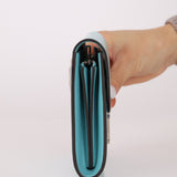 Limited Edition Hermès 2016 Bleu Atoll Tadelakt Karang Lizard Constance Short Wallet - FashioNica