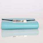 Limited Edition Hermès 2016 Bleu Atoll Tadelakt Karang Lizard Constance Short Wallet - FashioNica