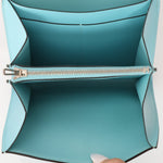 Limited Edition Hermès 2016 Bleu Atoll Tadelakt Karang Lizard Constance Short Wallet - FashioNica