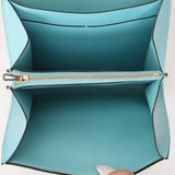 Limited Edition Hermès 2016 Bleu Atoll Tadelakt Karang Lizard Constance Short Wallet - FashioNica