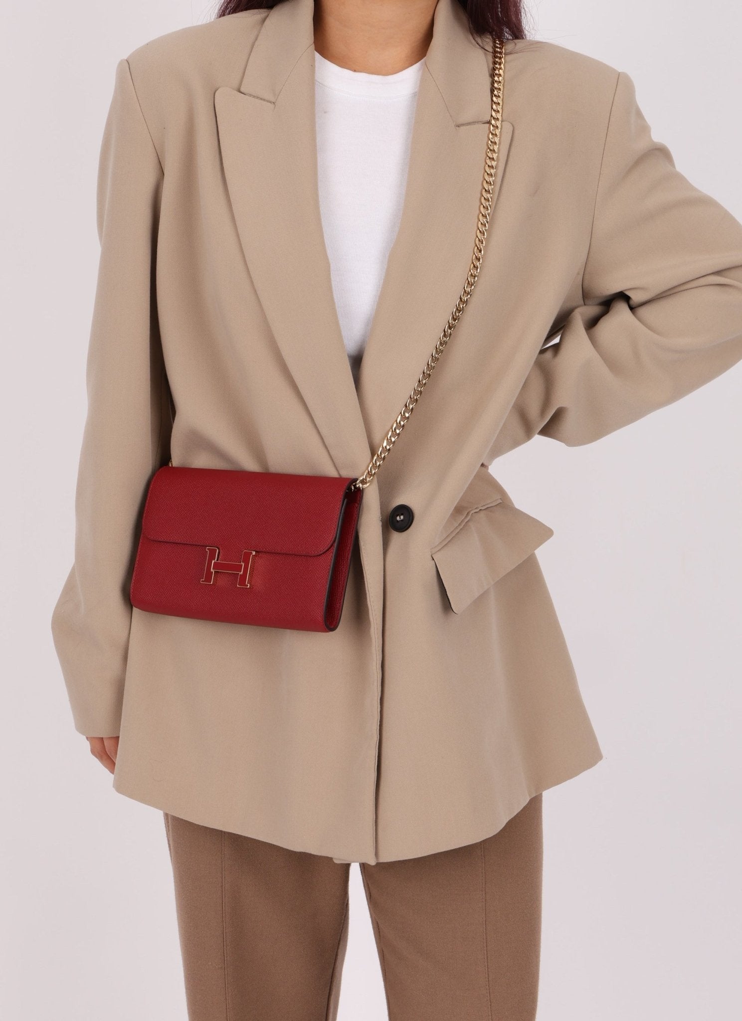 Limited Edition Hermès 2016 Rouge Grenat Epsom Enamel Constance Long Wallet - FashioNica