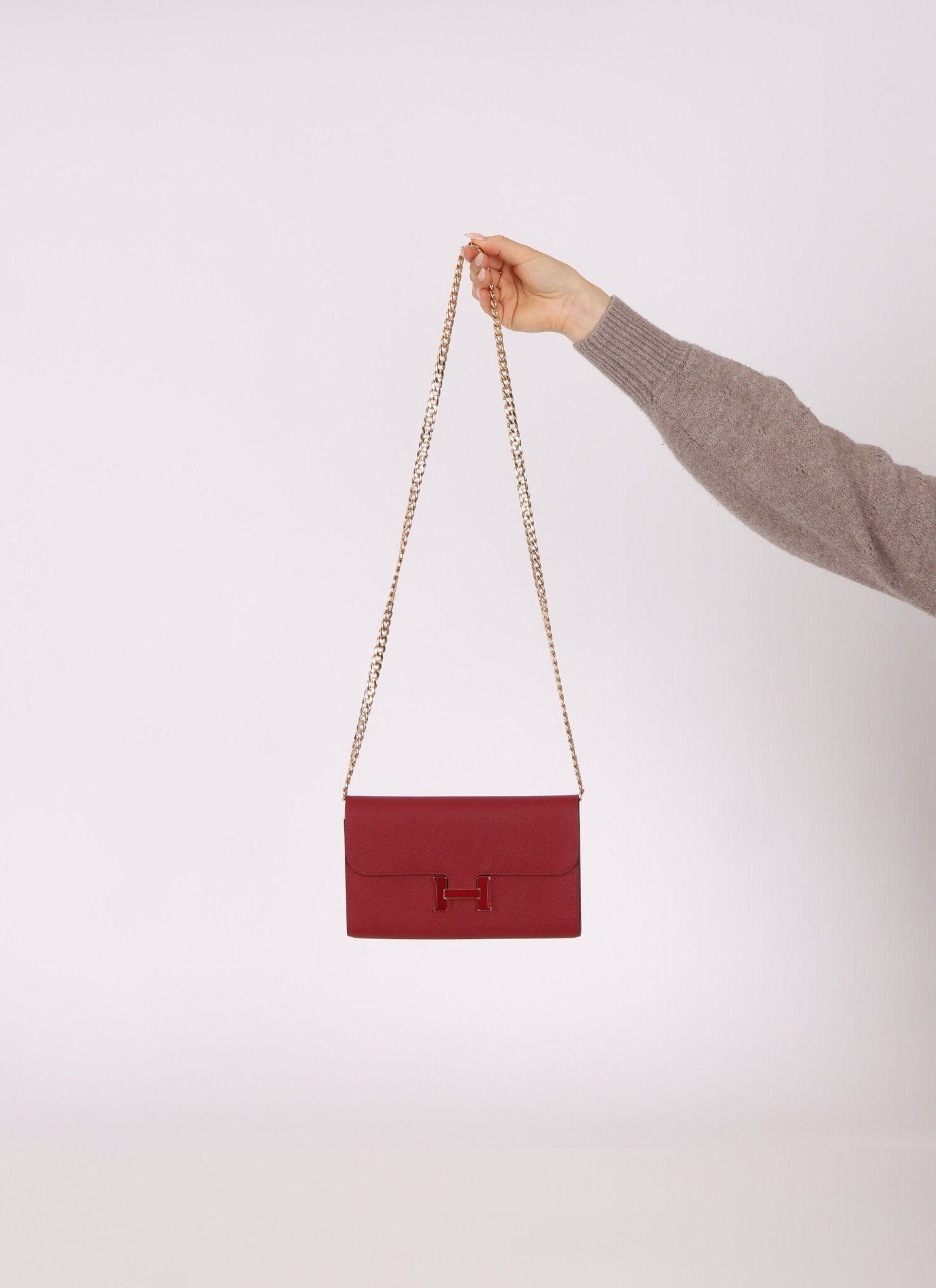 Limited Edition Hermès 2016 Rouge Grenat Epsom Enamel Constance Long Wallet - FashioNica