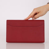 Limited Edition Hermès 2016 Rouge Grenat Epsom Enamel Constance Long Wallet - FashioNica
