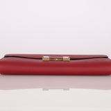 Limited Edition Hermès 2016 Rouge Grenat Epsom Enamel Constance Long Wallet - FashioNica