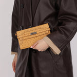 Limited Edition Hermes 2017 Tabac Camel Ostrich Ghillies Kelly Long Wallet PHW - FashioNica