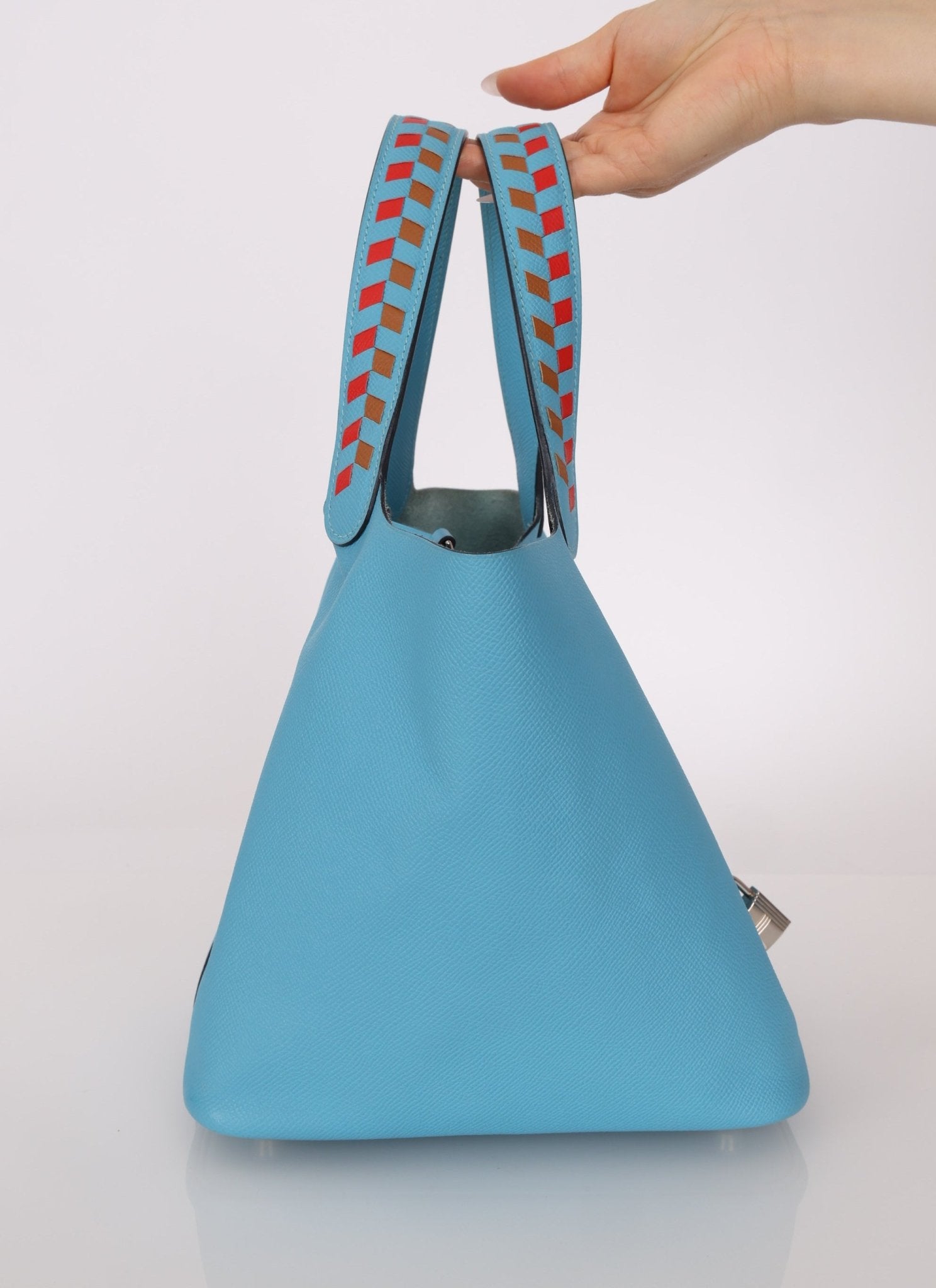 Limited Edition Hermès 2019 Epsom Tressage De Cuir Picotin 22 PHW - FashioNica