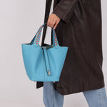 Limited Edition Hermès 2019 Epsom Tressage De Cuir Picotin 22 PHW - FashioNica