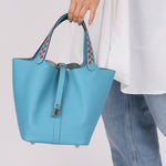 Limited Edition Hermès 2019 Epsom Tressage De Cuir Picotin 22 PHW - FashioNica