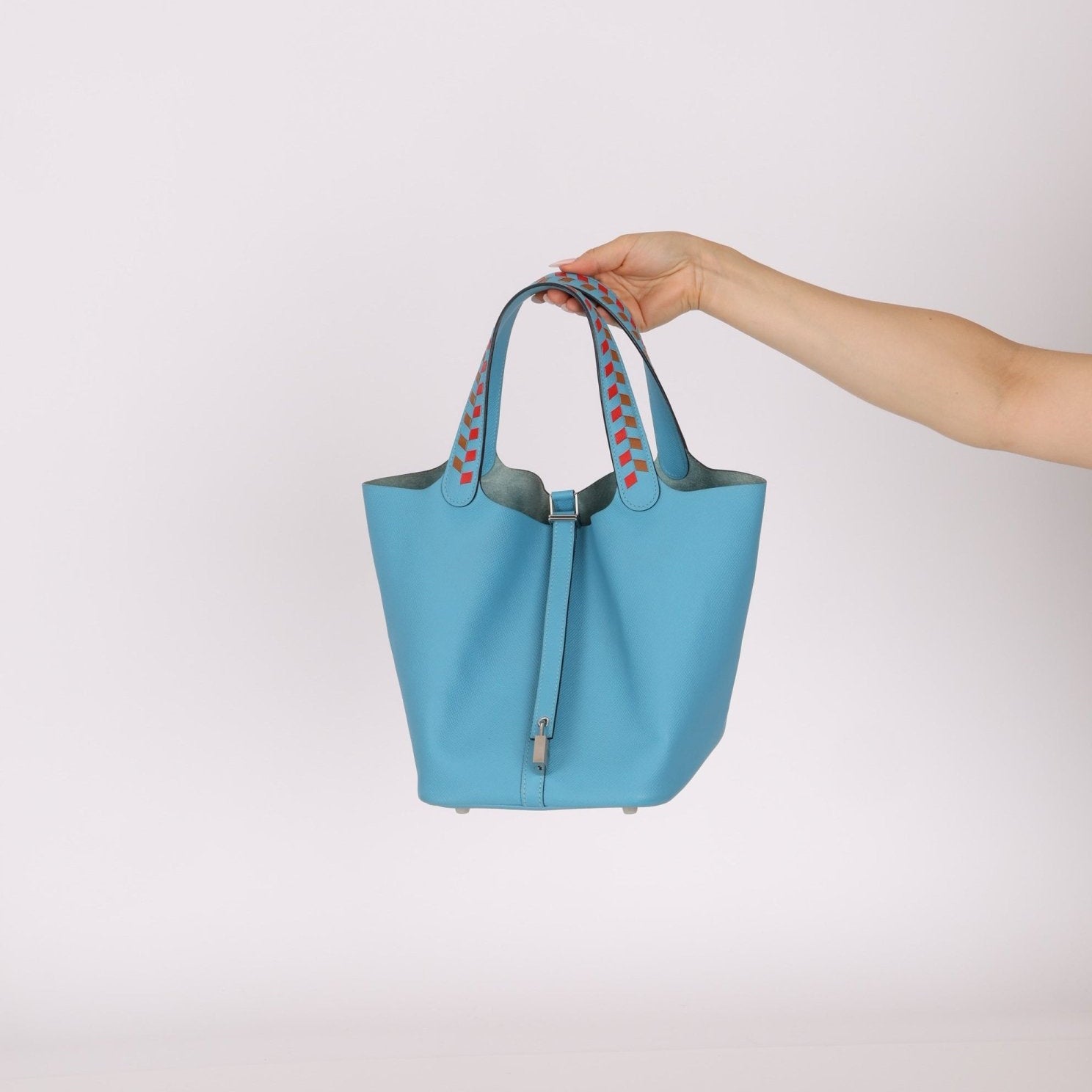 Limited Edition Hermès 2019 Epsom Tressage De Cuir Picotin 22 PHW - FashioNica