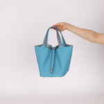 Limited Edition Hermès 2019 Epsom Tressage De Cuir Picotin 22 PHW - FashioNica