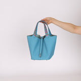 Limited Edition Hermès 2019 Epsom Tressage De Cuir Picotin 22 PHW - FashioNica