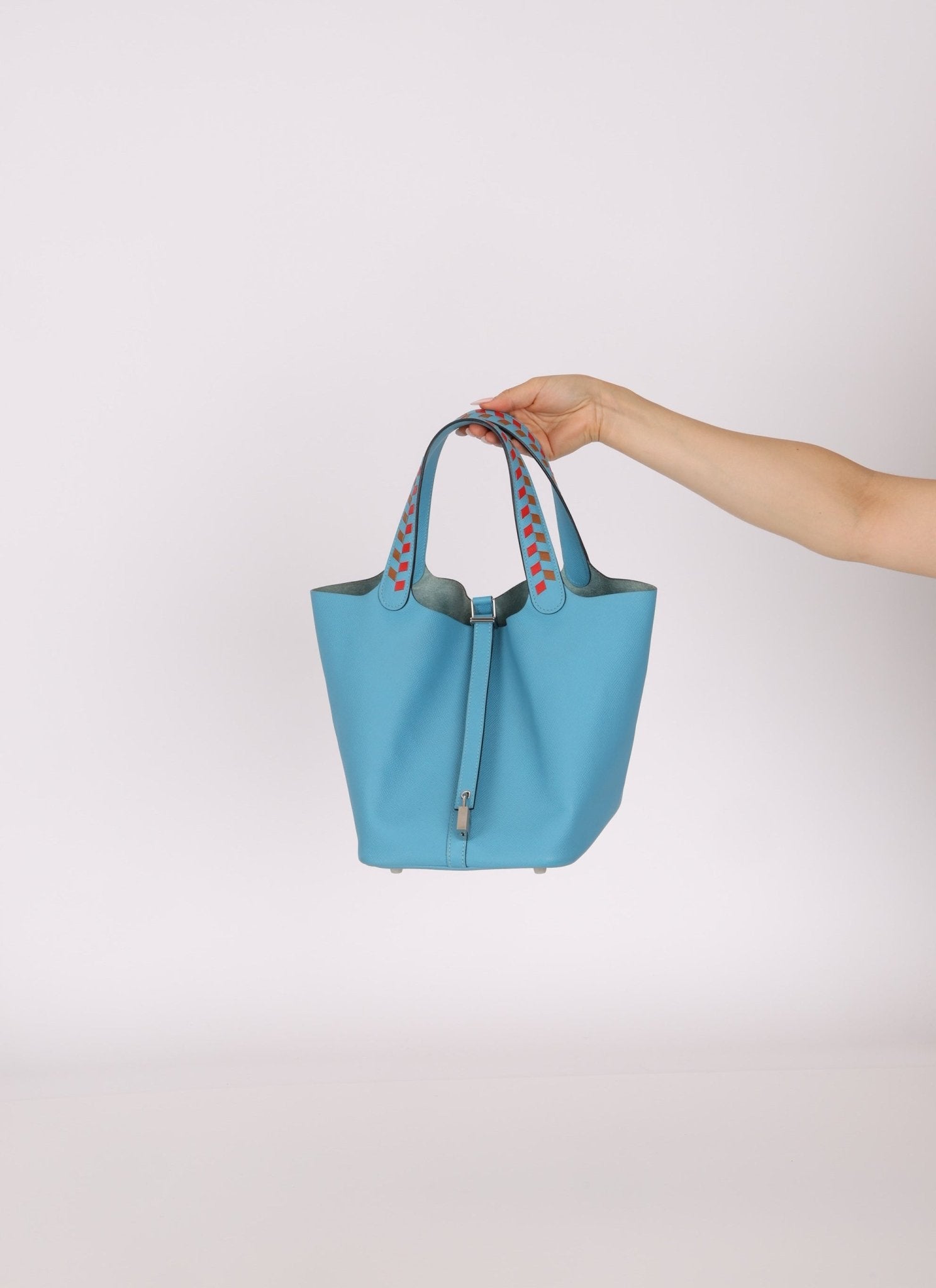 Limited Edition Hermès 2019 Epsom Tressage De Cuir Picotin 22 PHW - FashioNica