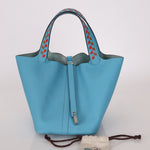 Limited Edition Hermès 2019 Epsom Tressage De Cuir Picotin 22 PHW - FashioNica