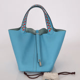 Limited Edition Hermès 2019 Epsom Tressage De Cuir Picotin 22 PHW - FashioNica