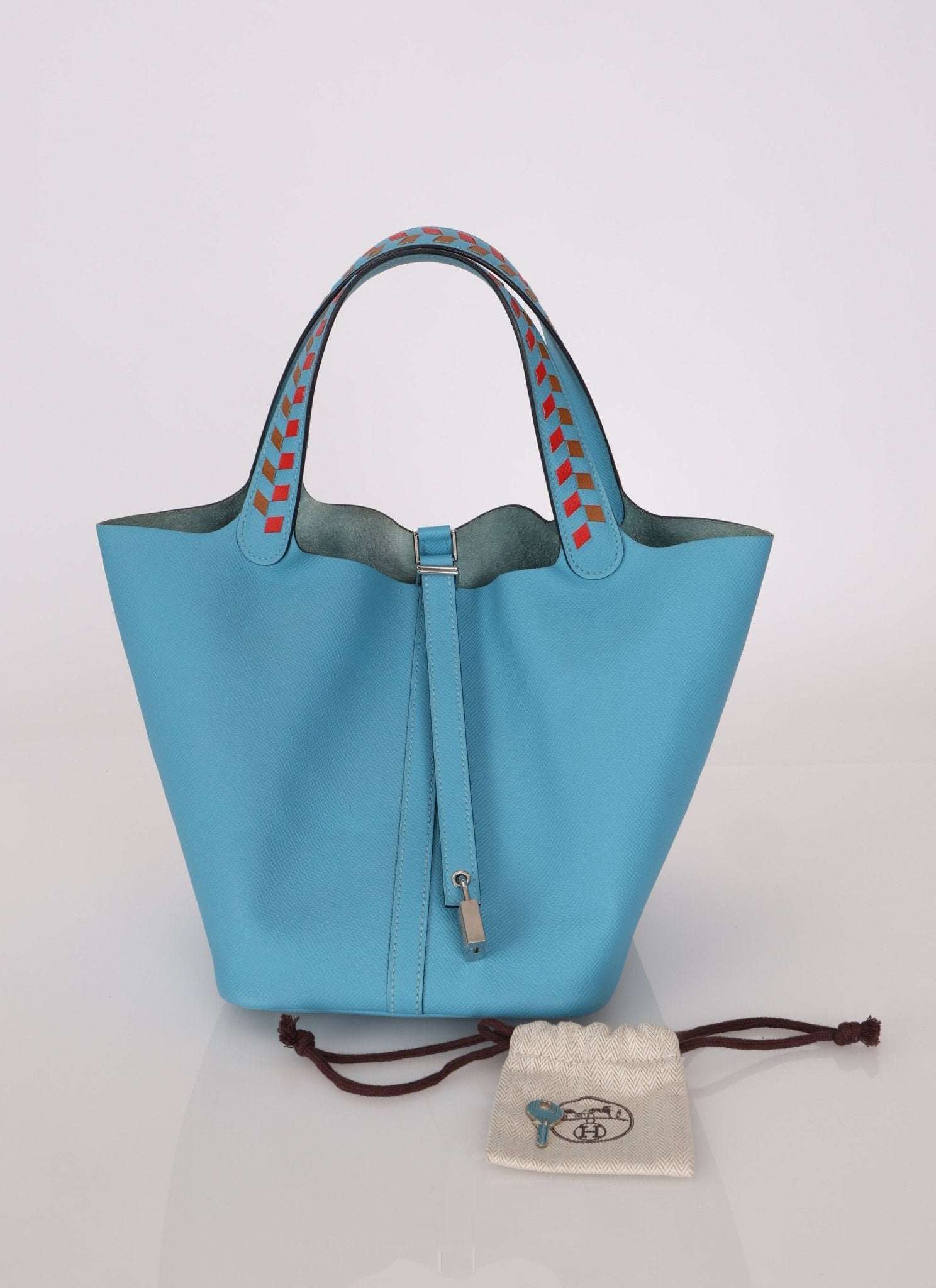 Limited Edition Hermès 2019 Epsom Tressage De Cuir Picotin 22 PHW - FashioNica