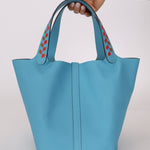 Limited Edition Hermès 2019 Epsom Tressage De Cuir Picotin 22 PHW - FashioNica