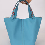 Limited Edition Hermès 2019 Epsom Tressage De Cuir Picotin 22 PHW - FashioNica