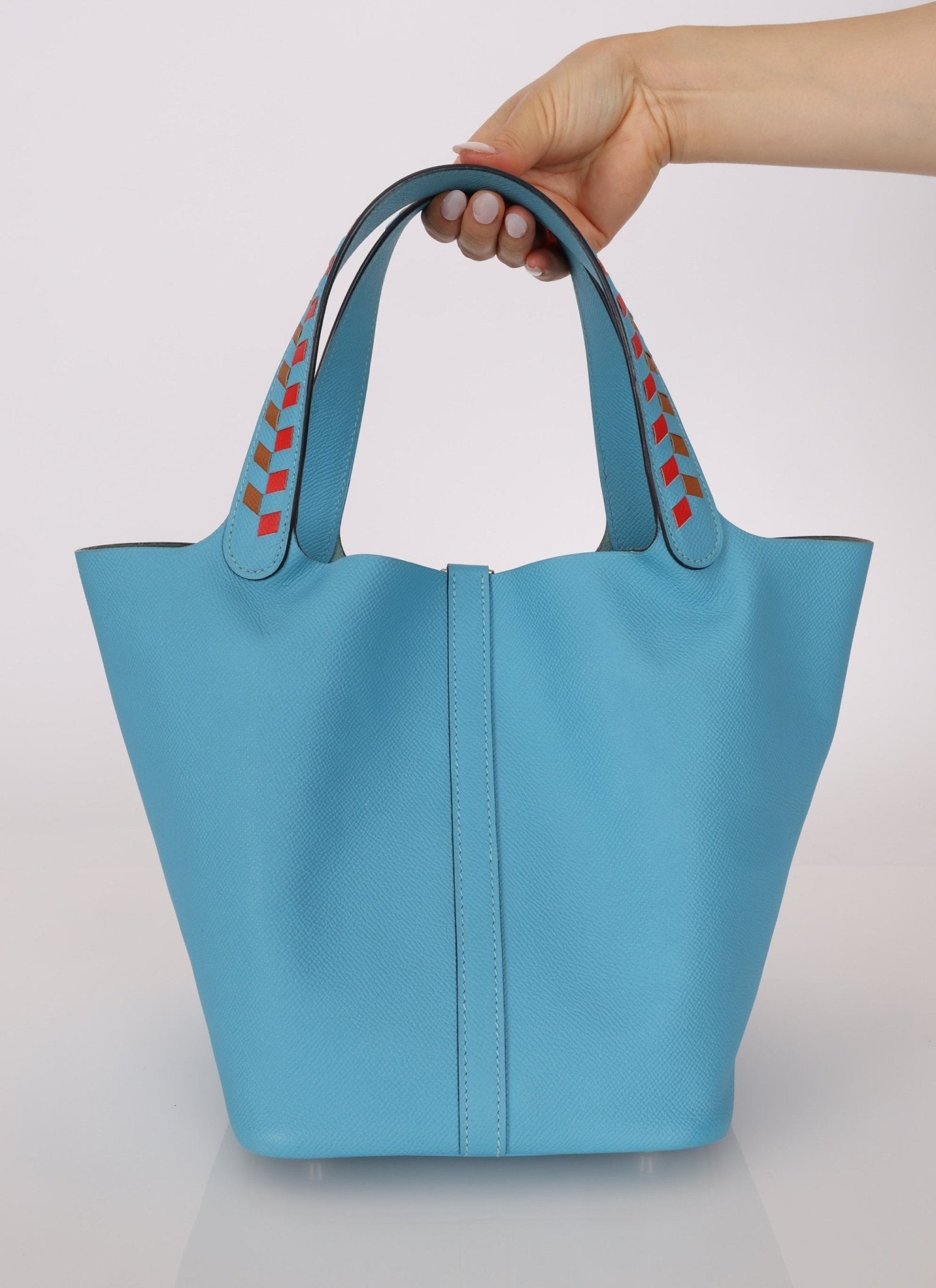 Limited Edition Hermès 2019 Epsom Tressage De Cuir Picotin 22 PHW - FashioNica