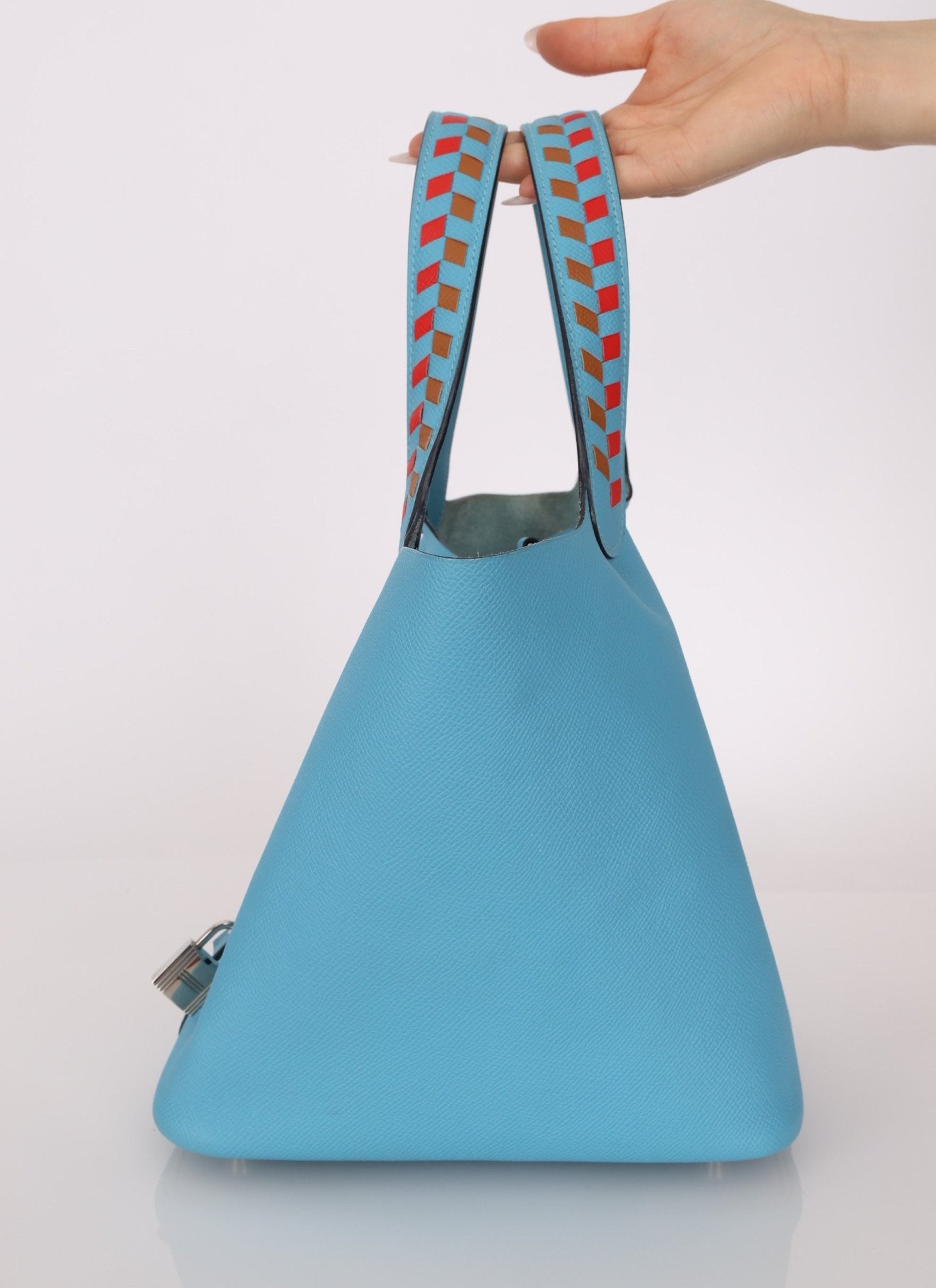 Limited Edition Hermès 2019 Epsom Tressage De Cuir Picotin 22 PHW - FashioNica